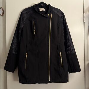 Michael Kors Black Utility Jacket with Gold Accents
